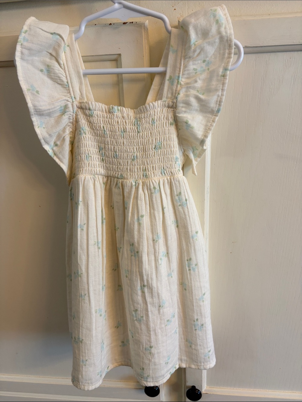 Cat & Jack Toddler Girl Cream Floral Ruffle Sundress Lightweight Summer Dress 2T